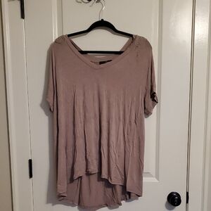 Women's Taupe V-Neck Top